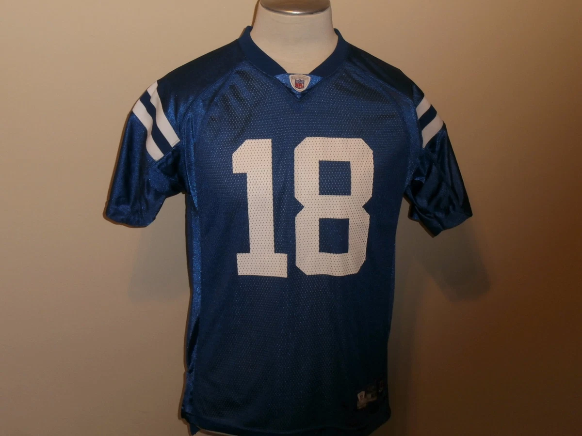 INDIANAPOLIS COLTS 18 MANNING NFL BLUE JERSEY REEBOK REGULAR