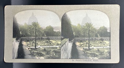 Stereoview St Peters Cathedral Rome Antique Photo
