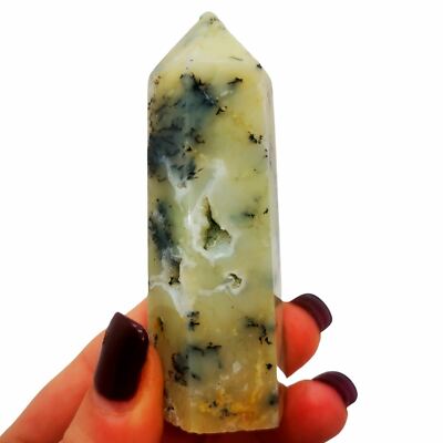 Dendritic Opal Tower With Druzy