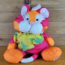 Vintage Fisher Price Puffalump Orange Tiger Wild Hawaiian Shirt 18" Soft Toy