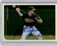 1999 Topps Chrome Refractor Scott Spiezio Auto Oakland Athletics #362 Signed IP