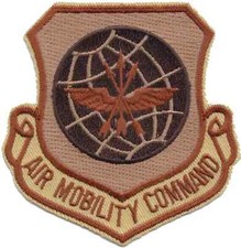 Bestickter Aufn&auml;her Abzeichen Air Mobility Command US Air Force - LETZTE PAAR
