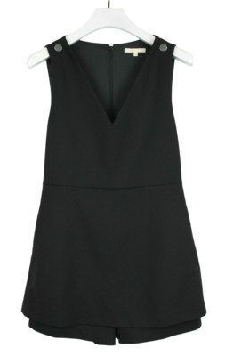Maje Irisa Strampler Damen (Eu) 42 Ärmellos Skort Overall Taschen Schwarz
