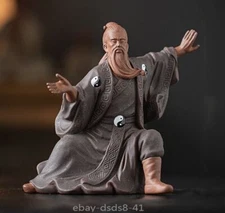 Chinese Tai Chi Creator Taoist Priest Zhang Sanfeng Statue Zi Sha Clay Figure