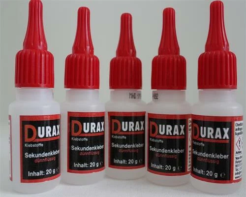 Durax Sekundenkleber Industriekleber Super Kleber 5 x 20g "dünnflüssig"