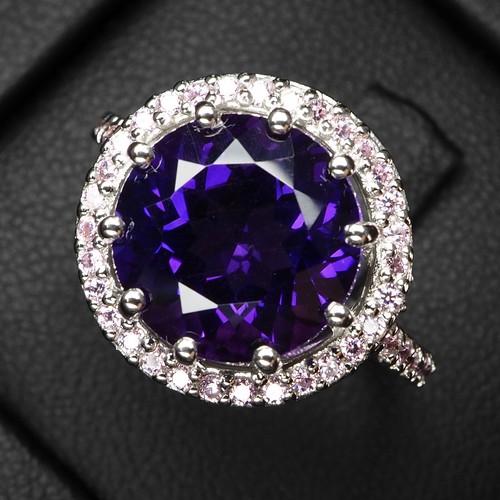 Chicly Indigo Violet Spinel 4.80Ct 925 Sterling Silver Handmade Rings Size 6.5