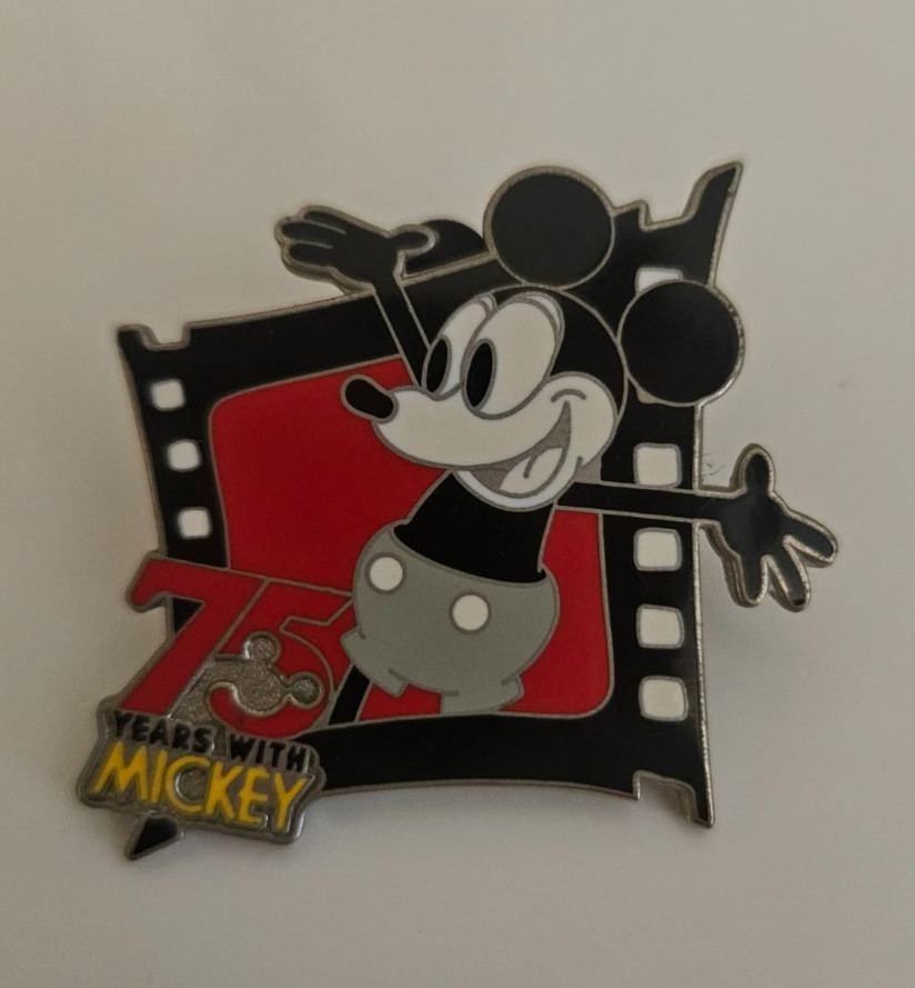Disney pin 19347 Mickey Mouse 75 Years with Mickey Plane Crazy filmstrip reel
