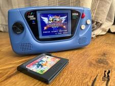 SEGA Game Gear Blue Console Re-capped, Restored, IPS Clean Screen, Stereo, Sonic