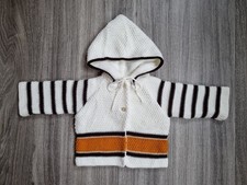 Orig.Baby Strick Kapuzenjacke Gr.68 neu gef&uuml;ttert d.70er Jahre Vintage