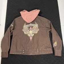 Harley Davidson Bomber Jacket Womens Detroit Removable Liner Studded Vintage