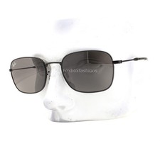 Ray-Ban Sunglasses RB 3706 002/B1 Shiny Black Metal Gray Glass 57mm with Case