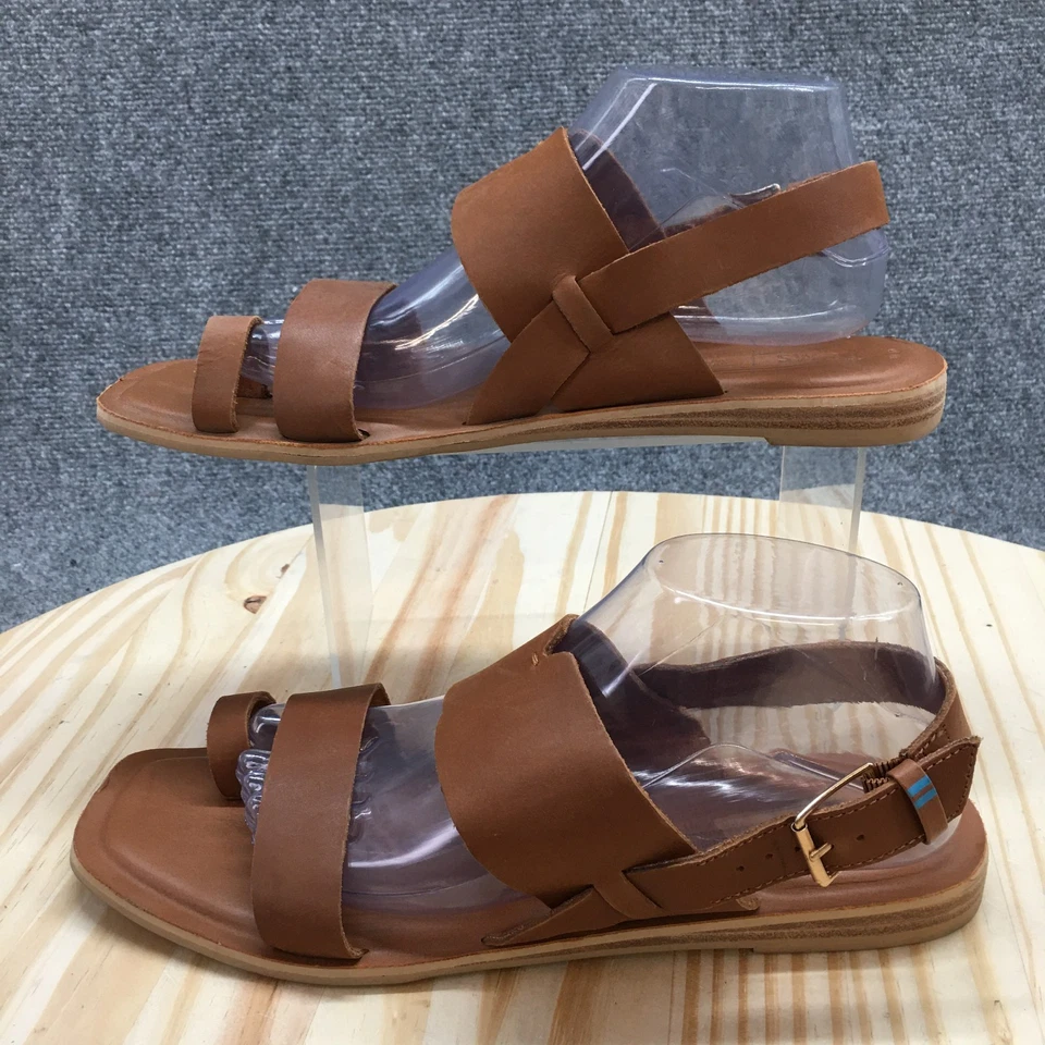 Sandalias Toms para mujer 10 Freya con tira trasera marrón sin cordones punta abierta con hebilla 10015132 Foto 2 de 4
