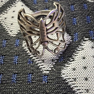 Stylish Genuine Sterling Silver Ring Butterfly Solid 925 Handmade Empress