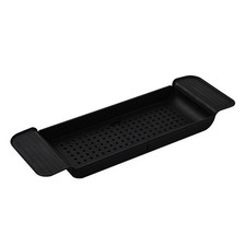 Plastic Bathtub Tray Expandable Draining Design Bath Caddy Tub Table Black