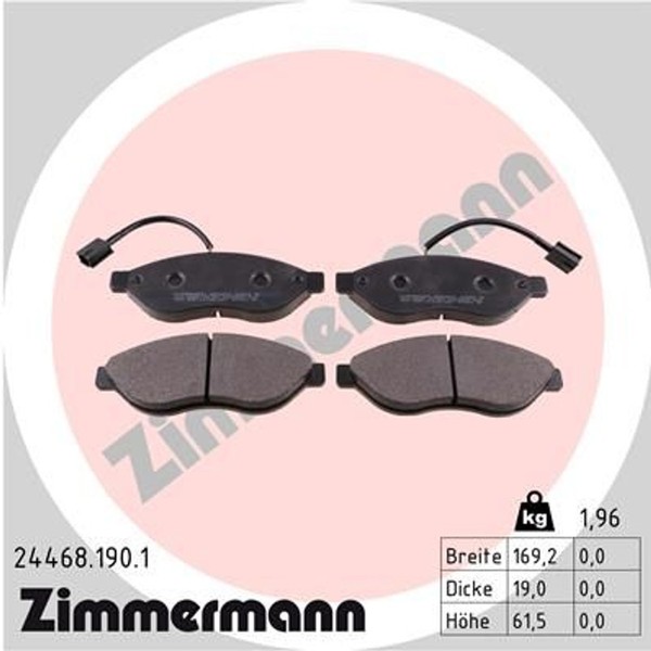 Zimmermann BremsbelÄGe Passend FüR CitroËN Jumper Fiat Ducato 250 Peugeot Boxer-image