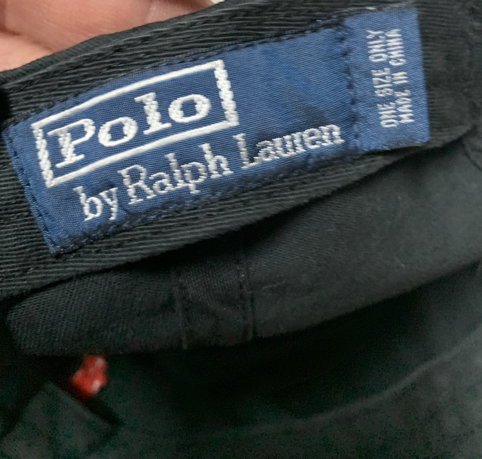 Cappello da baseball vintage Polo Ralph Lauren nero cappello papà rosso pony pelle strapback