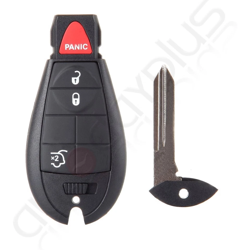 2 个遥控汽车钥匙链适用于吉普大切诺基指挥官 2008 2009 2010 年 4 个按钮 — 第 3/4 张图片