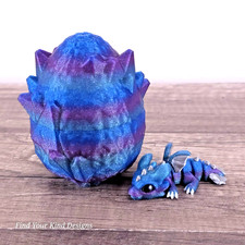 Hatchling Dragon with Crystal Egg   3D Flexi Fidget