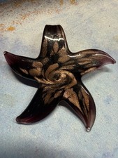 Dichroic Fused Glass Starfish Pendent Hand Blown Vintage 2 inches