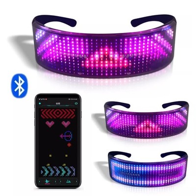 LED-Brille DIY Flashing Emotions Sonnenbrille Helle Bluetooth-Brille Partybrille