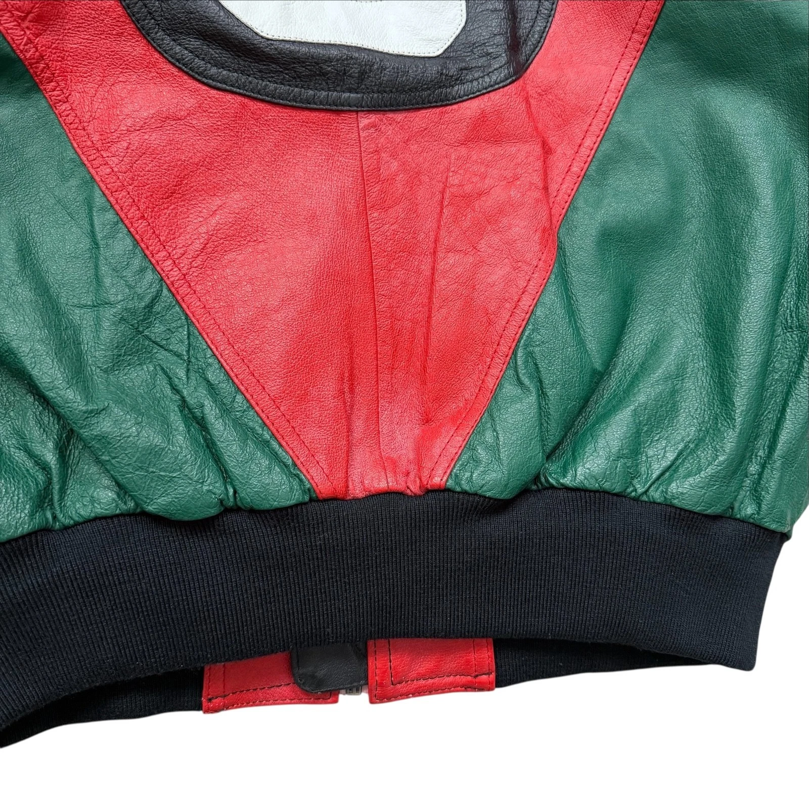 VTG 90s HARAJUKU MOTHER 8 BALL COLORBLOCK LEATHER HOODIE JACKET SIZE M - product detail image 11