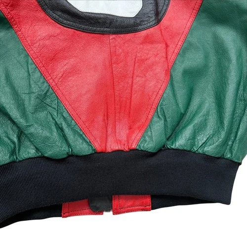VTG 90s HARAJUKU MOTHER 8 BALL COLORBLOCK LEATHER HOODIE JACKET SIZE M image 11