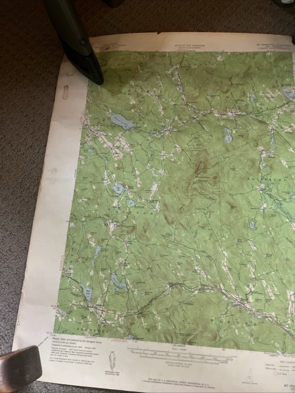 Vintage Topo Map.   Mount Kearsarge Quadrangle.