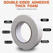 Double Sided Foam Tape 1.18In x33Ft Adhesive Weatherproof Tape for DIY Craft