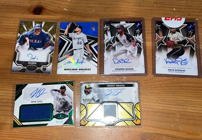 #ad #ad MLB Topps Auto 6 card lot Eovaldi 50 peralta auto patch 149 Lugo Patch au 49 $75.00
