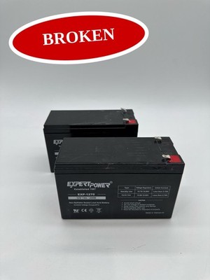 (BROKEN) ExpertPower 12V 7Ah SLA Rechargeable Battery Sealed Lead Acid 2-Pack