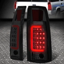 [RED 3D LED C-BAR]FOR 88-00 CHEVY GMC C/K PICKUP TAIL LIGHT BRAKE LAMP SMOKED