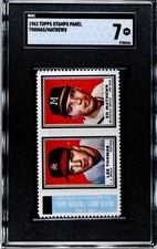 1962 Topps Stamps Panel Lee Thomas Ed Mathews SGC 7 NEAR-MINT