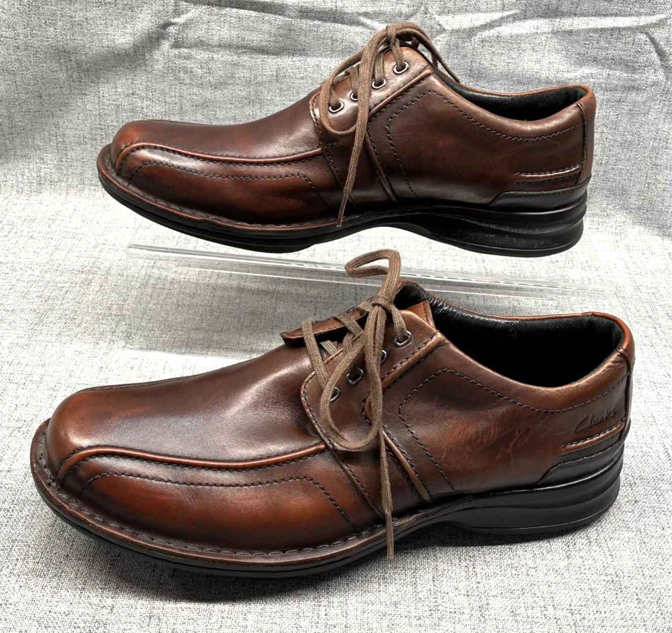 Scarpe Oxford Clarks Wave pelle marrone guida passeggio 82640 uomo taglia 10 5M