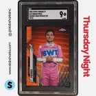 2020 TOPPS CHROME FORMULA 1 #13 SERGIO PEREZ ORANGE WAVE REF RC ROOKIE /25 SGC 9