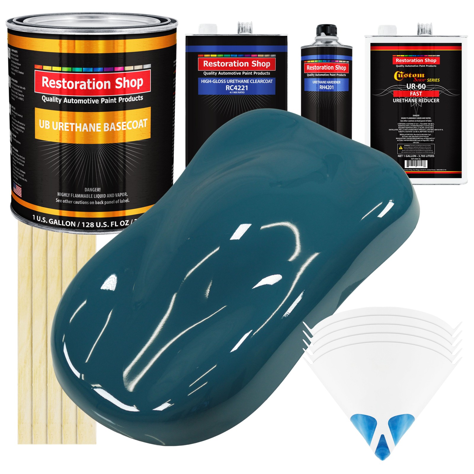 Fast-Drying Urethane Basecoat Clearcoat Auto Paint Kit in Blue Gallon