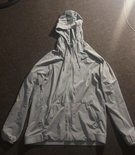 Nike Pro Dri-FIT Mens Gray Lightweight Hooded Zip Up Jacket Athletic Size Medium