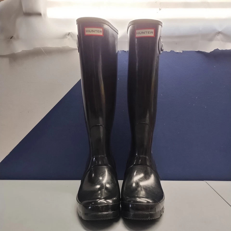 Hunter Original Botas de Lluvia Altas Para Mujer EE. UU. Talla 8 Negras Media Pantorrilla Pull On Foto 2 de 4