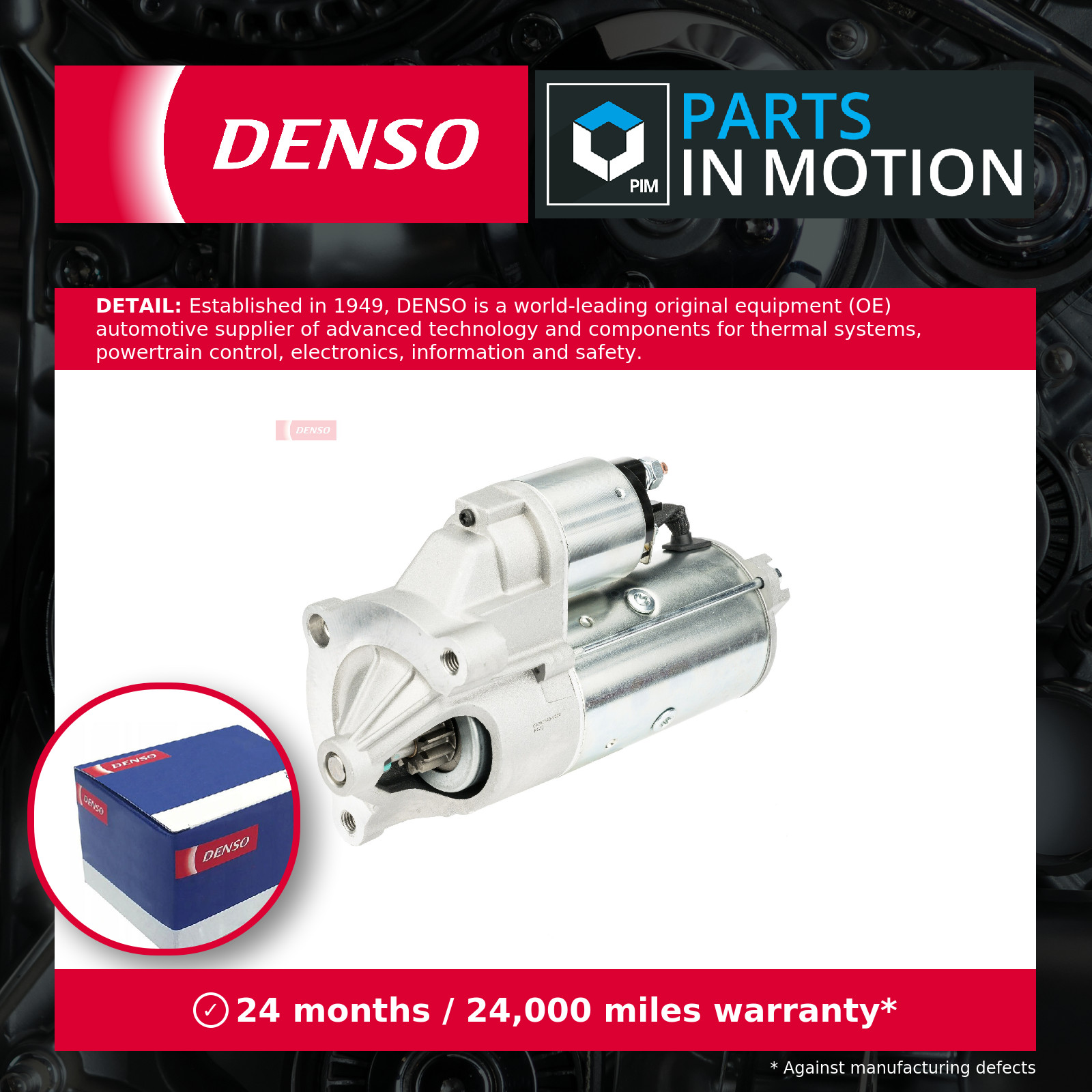 Starter Motor fits CITROEN C-CROSSER 2.2D 2007 on Denso 5802CP 5802M3 Quality
