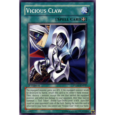 Bösartige Kralle PTDN-DE047 Yu-Gi-Oh! Karte Common 1. Auflage