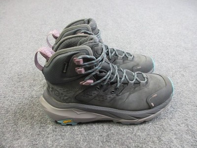 Hoka Kaha 2 GTX Shoes Womens Size 8 Gray Hiking Boots Gore Tex Vibram Trail