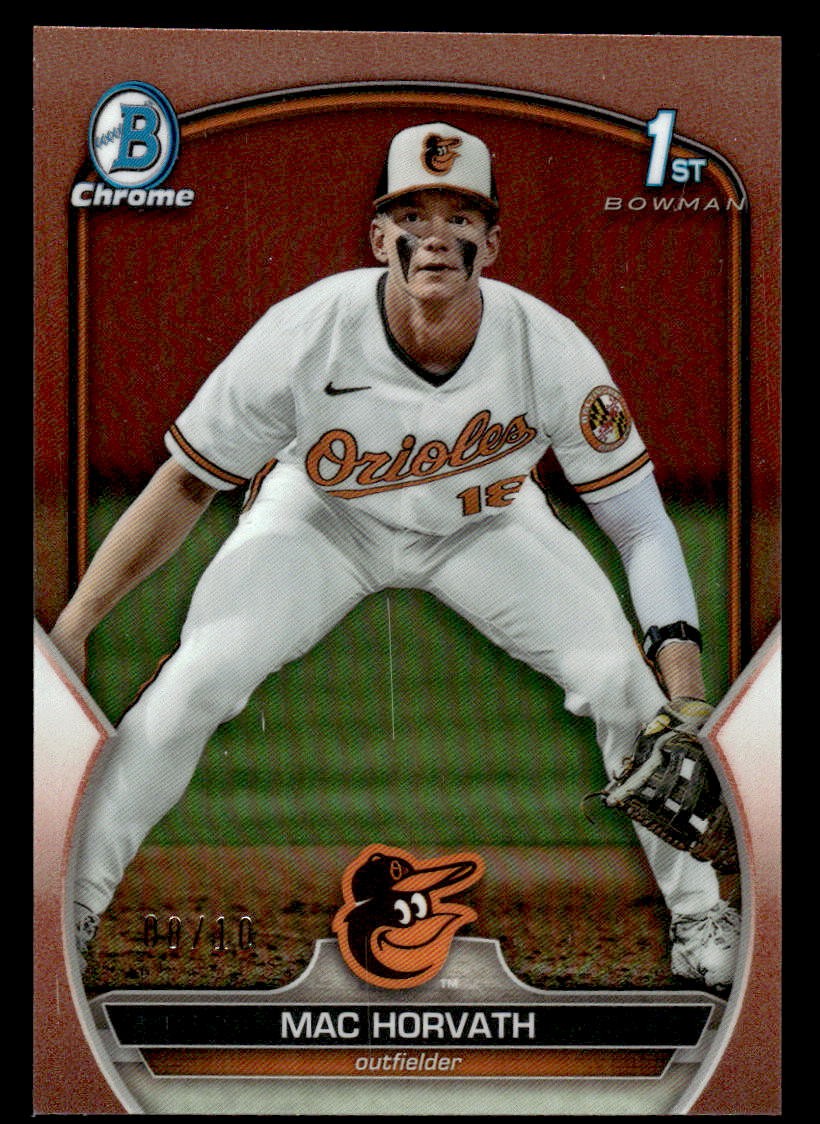 Mac Horvath 2023 Bowman Draft #BDC-90 Chrome Rose Gold Refractor #08/10