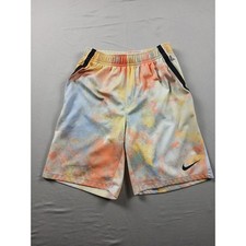 Nike Dri-FIT youth Shorts Large Orange Yellow Blue Paint Splatter Athletic Gym