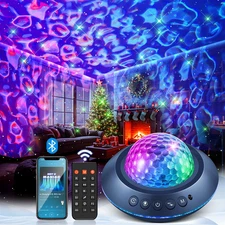 Galaxy Projector for Bedroom, White Noises & Bluetooth Night Light Projector,360