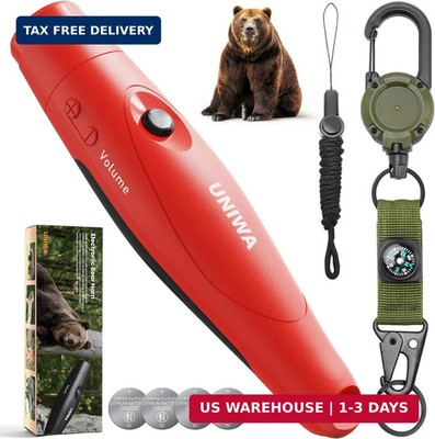 UNIWA Bear Horn - 125± dB Loud Safety Alarm with Compass & Retractable Hook, Com