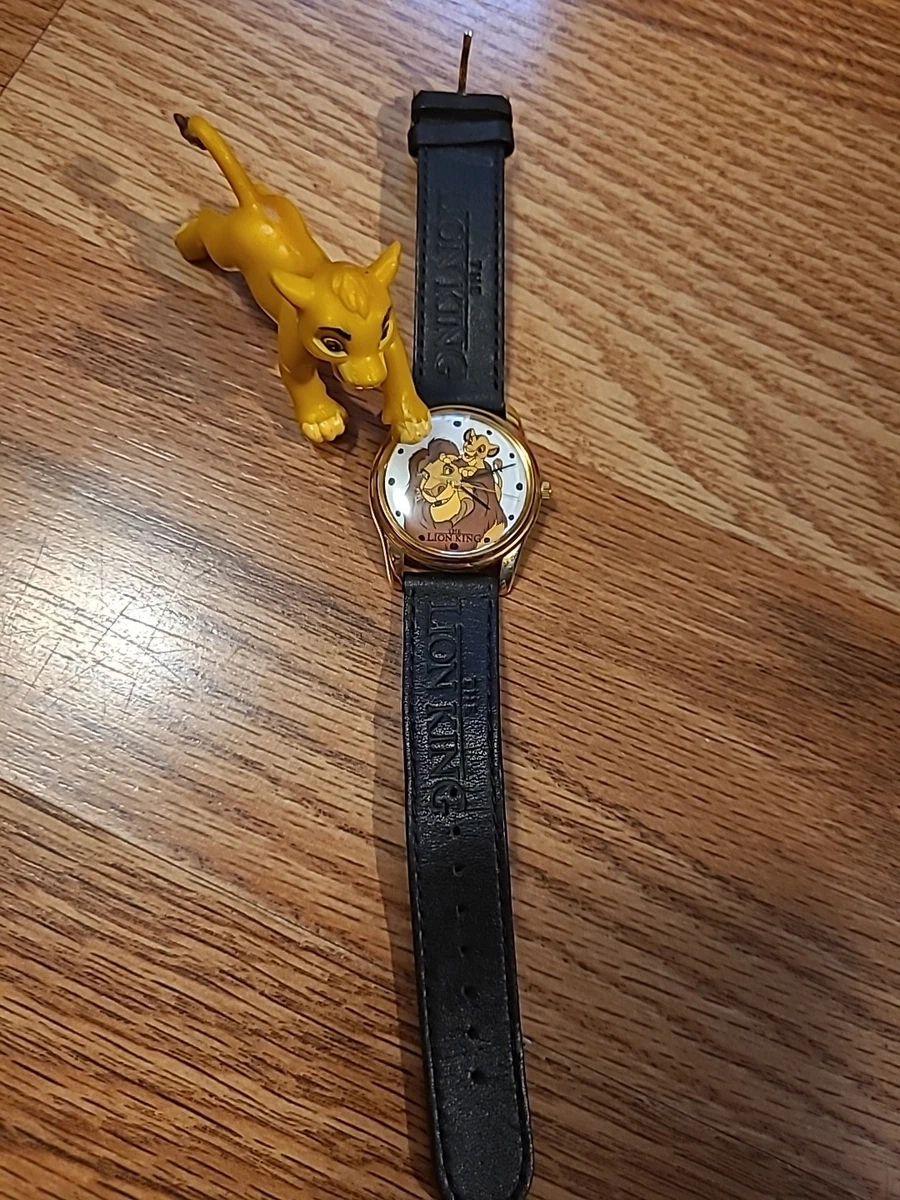 Rare Vintage Disney The Lion King Timex Indiglo Watch Simba Black Leather Timex the lion king - Gem main image 2