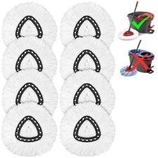 O-Ceda Easy Wrin Spin Mop Replacement - 8 Pack Microfiber Spin Mop Heads, Eas...