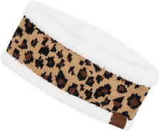 Winter Fuzzy Fleece Lined Thick Knitted Diagonal Stripes Criss-Cross Pattern Hea