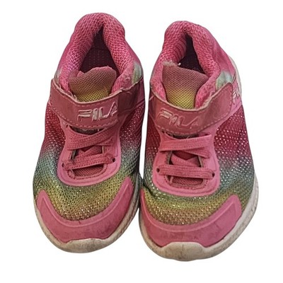FILA Pink Blue Green Yellow Ombre Toddler Sneakers Size 8 US  7RM00740-651 