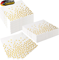 60 StüCk Servietten Gold Dots Goldene Servietten 33 X 33 Cm Papierservietten Pap