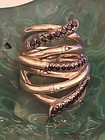Vintage John Hardy Sterling Silver  Wide Black Sapphire Planted 3 Bamboos Ring — photo 6